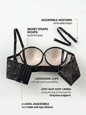 Firm Compression Strapless Lace Longline Bra