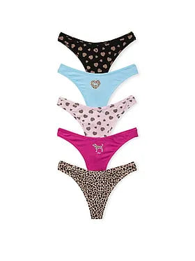 5-Pack Cotton Thong Panties