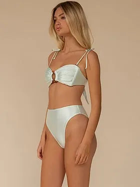 Seafoam Silkie Tori Ties Bandeau Top