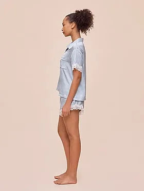 Annabelle Satin Lace Boxer PJ Set