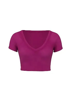All-Day Cotton⢠V-Neck Cropped Tee