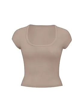 Vintage Ribbed Scoop Tee