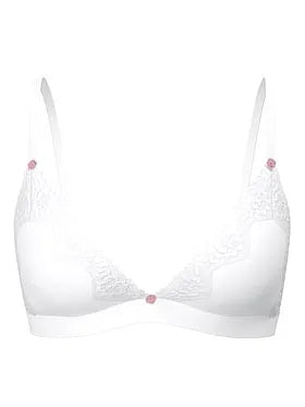 Cotton Shadow Stripe Unlined Triangle Bralette