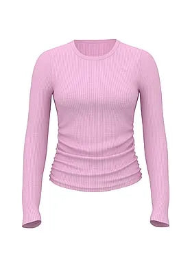 Waï¬e Knit Long-Sleeve Top