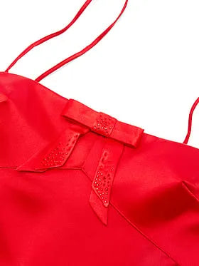 Twinkle Bow Satin Mini Slip Dress