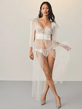 Atelier Victoria's Secret Sheer Bow Long Sleeveless Robe