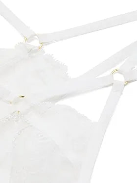 Lace Strappy Hardware Peekaboo Thong Panty