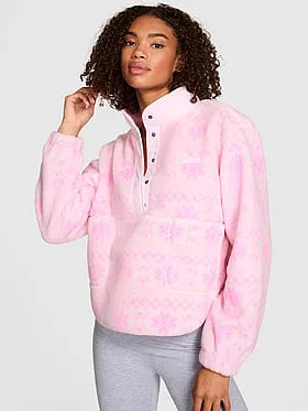 Plush Teddy Front-Snap Pullover