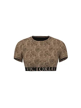Cotton Short-Sleeve Bralette Crop Top