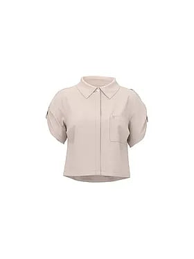 Beachwear Linen Boxy Short-Sleeve Top