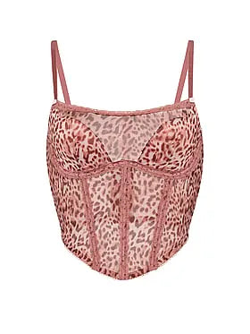Sweet Leopard Mesh Corset Top