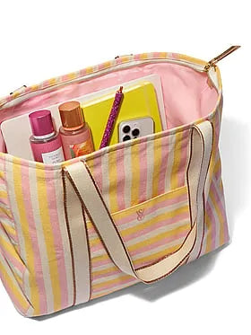 Canvas Stripe Tote Bag