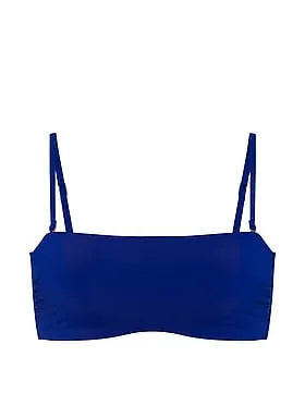 Beaded Lace-Up Bandeau Bikini Top
