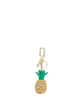 Straw Pineapple Bag Charm Keychain