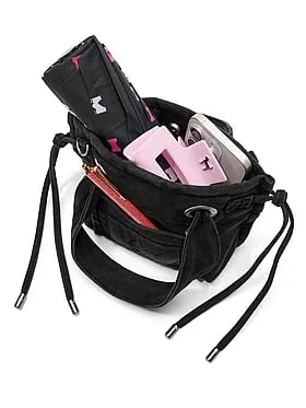 Canvas Flat-Bottom Mini Tote Bag