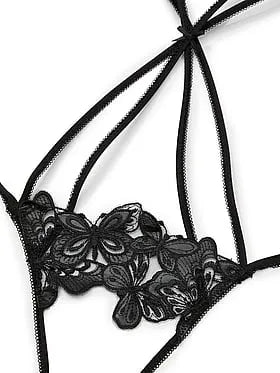 Butterflies Embroidery Strappy Naked Playsuit