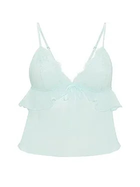 Lace & Chiffon Flutter Triangle Bra Top