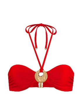 Hammered Hardware Halter Bandeau Bikini Top