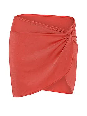 Beachwear Shimmer Shirred Mini Skirt