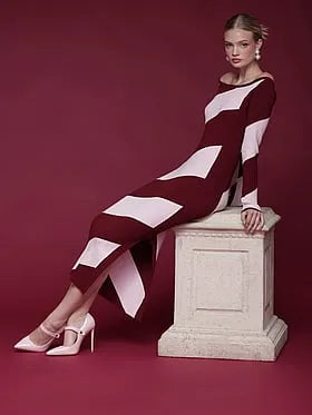 Off-The-Shoulder Midi Sweater Dress