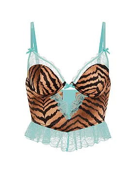 Tease Satin Lace-Trim Bra Top