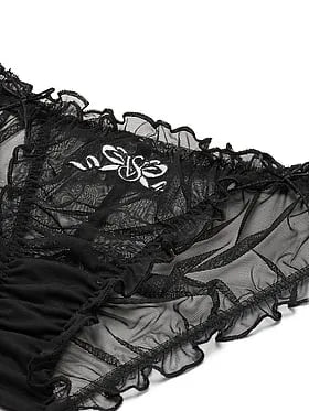 Ruffled Mesh Bows Bikini Panty