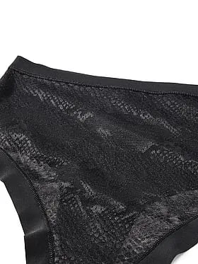 No-Show Snake Mesh High-Waist Thong Panty