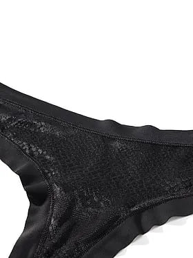 No-Show Snake Mesh Thong Panty