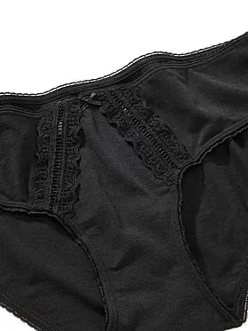 Cotton Lace-Trim Hiphugger Panty