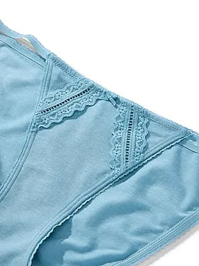 Cotton Lace-Trim String Bikini Panty