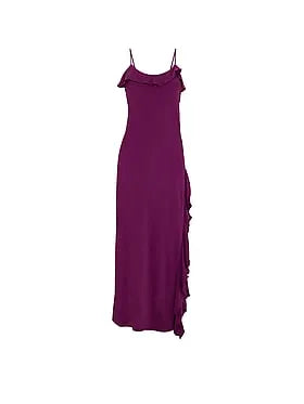 Silky Flutter Ruffled Long Slip