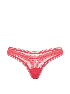 Dot Geo Lace Ultra-Mini Scoop Thong Panty