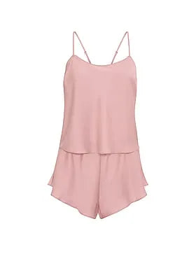 Satin Open-Back Cami & Shorts Set