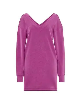 Featherweight Knit V-Neck Long-Sleeve Dress
