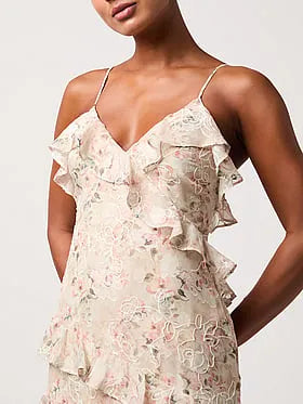 Bryson Ruffled Embroidered Sequin Dress