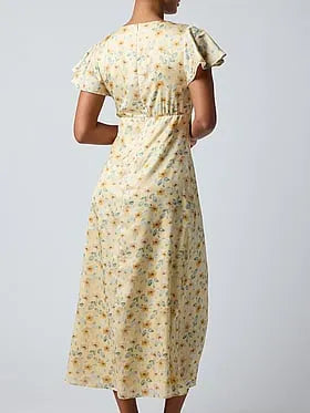 Charity Flutter Sleeve Midi Dress