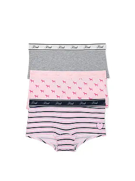 3-Pack Logo Cotton Boyshort Panties