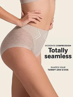 Moderate Compression Tummy Control Sheer Lace Shaper Panty