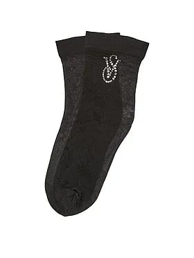 Sheer Crystal Logo Socks