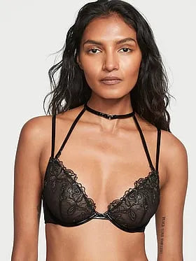 Midnight Affair Embroidery Low-Cut Demi Bra