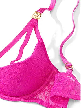 Logo Lace Peekaboo Demi Bra