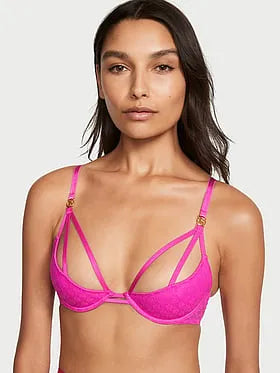 Logo Lace Peekaboo Demi Bra