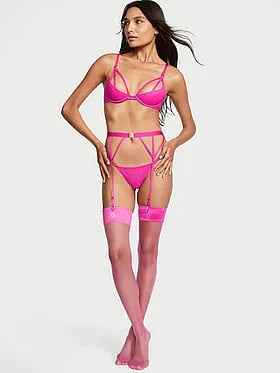 Logo Lace Peekaboo Demi Bra
