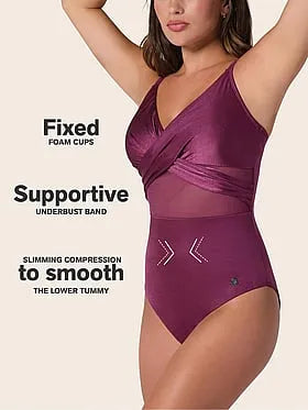 Cross-Front One-Piece Swimsuit