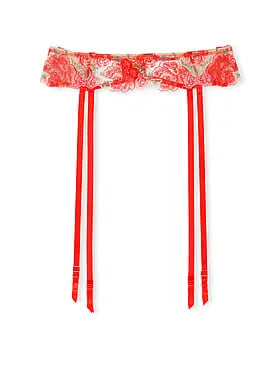Floral Embroidery Garter Belt