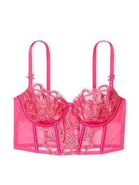 Wicked Shimmer Heart Embroidery Peekaboo Corset Top
