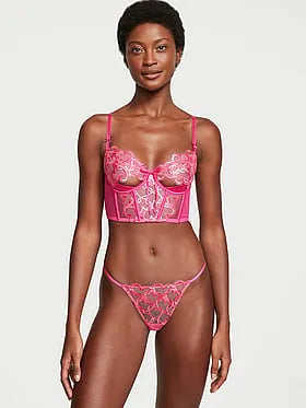 Wicked Shimmer Heart Embroidery Peekaboo Corset Top