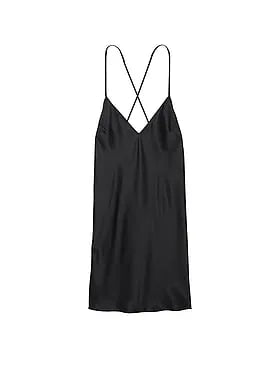 Satin Open-Back Slip Dress