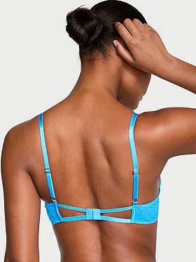 Unlined Rose Lace & Grommet Low-Cut Demi Bra