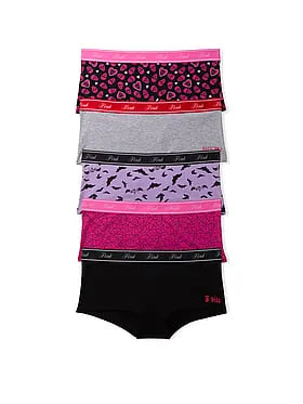 5-Pack Logo Cotton Boyshort Panties